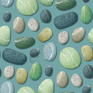 岩石图案纺织品壁纸包装网络背景和其他模式以海滩的石块填充无缝图案和海边石块绘画无缝的圆形设计图片