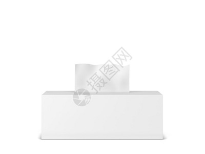 干净的手帕白色背景上孤立的空白组织盒模拟3d插图哭图片