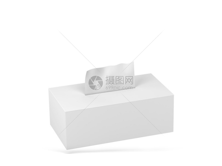 白色背景上孤立的空白组织盒模拟3d插图健康家庭患病的图片