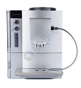自动咖啡机品尝机器卡布奇诺咖啡机白色背景隔离的咖啡机摩卡设计图片