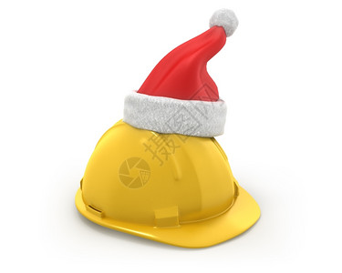黄圣依红色的黄头盔上面有圣塔克勒斯帽白色背景的顶部与世隔绝展示白色的设计图片
