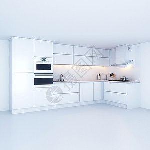 装饰风格新的白色内地现代厨房橱柜陶瓷制品里面图片