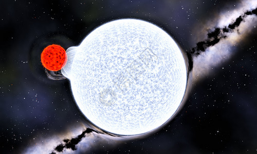 偏转使成为领域星红色矮蓝巨和重力透镜效应的二元恒星系统3D设计图片