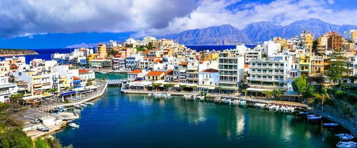 景观全希腊西部的Crete岛阿吉奥斯尼古拉镇图片城市图片
