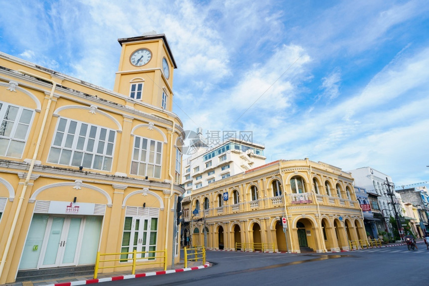 内部的历史在泰国普吉老城区PhuketOldTown普吉古城建中葡萄牙筑的图片