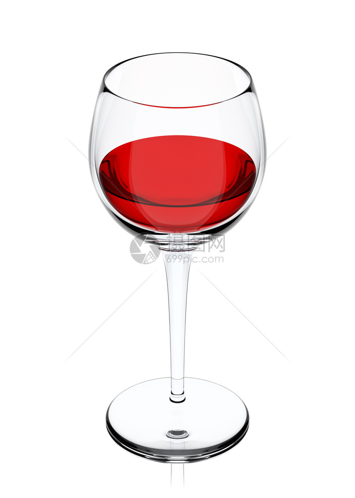 白色背景上隔离的玻璃红葡萄酒3d插图觯剪下黑色的图片