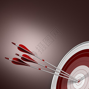 三红蜜柚竞争的3D使三箭在图像右下角的红色目标中心击红箭头概念图象适合协同效果即牛角眼完美商业概念客观的专业知识设计图片
