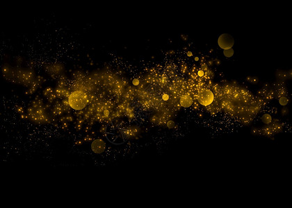 黄金麻油散子散景魔术闪耀奢华黄金亮的恒星光和bokehMagic灰尘抽象本底元素用于您的产品设计图片