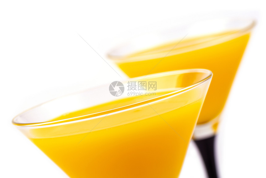 白色的明亮素食主义者橙汁杯白底孤立于图片