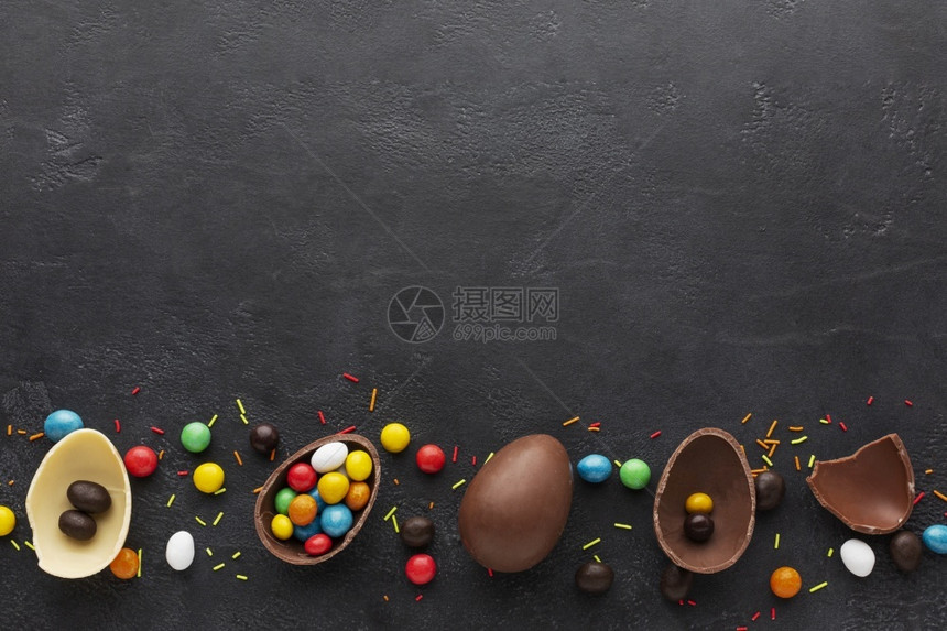 质量高清晰度照片顶端视图巧克力顶面彩色的鸡蛋糖的鸡蛋优质照片雅的鸡蛋木头假期图片