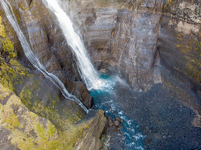 摄影冰岛自然海弗斯瀑布景观全和冒险概念背历险惊壮观高清图片