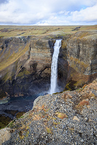 雷尼斯法拉冰岛自然海弗斯瀑的风景和冒险概念背海洋之水在冰岛自然中的景观雷尼斯德兰格徒步旅行图片