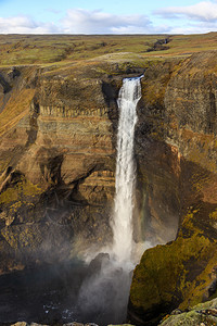 壮观和平冰岛自然海弗斯瀑的风景和冒险概念背海洋之水在冰岛自然中的景观美丽图片