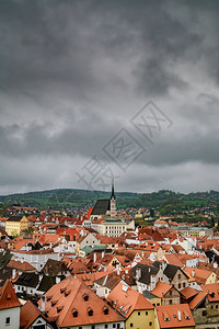 家平铺城市的捷克鲁姆洛夫老城捷克鲁姆洛夫的景色图片