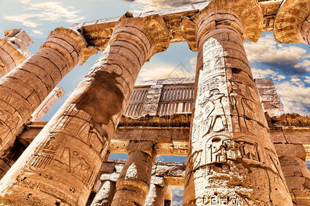 埃及阿穆恩大寺卡纳克卢索大殿各栏废墟亚洲拉美西斯图片