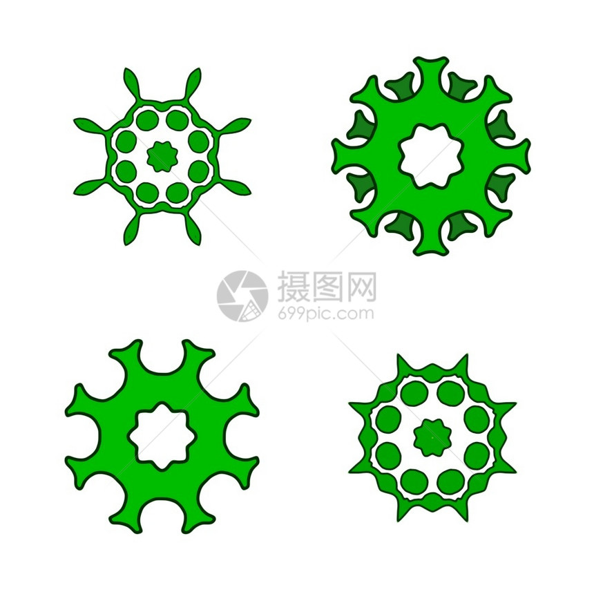 感染设置白色背景上的Covid19Corona概念设计标志微生物学图片