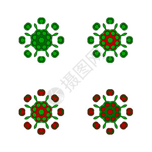 绿色标识设置白背景上的Covid19Corona概念设计标志学图片