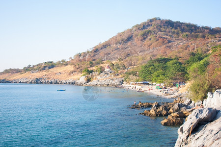 泻湖自然泰国KoSiChang岛海和天空蓝色旅行亚洲图片