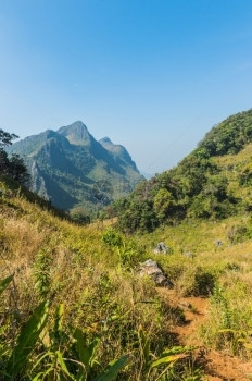 旅行泰国清迈DoiLuang清道山地貌泰国清迈小路公园图片