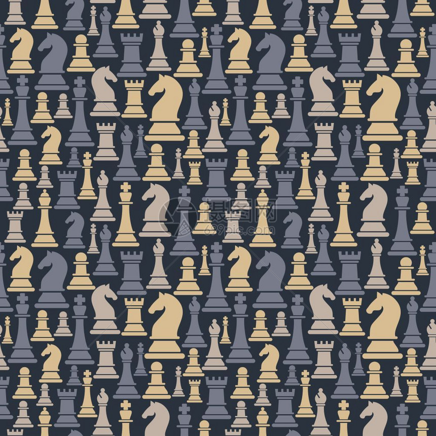 向量带棋子的无缝图案矢量插带棋子的无缝图案矢量插设计白色的斗争图片