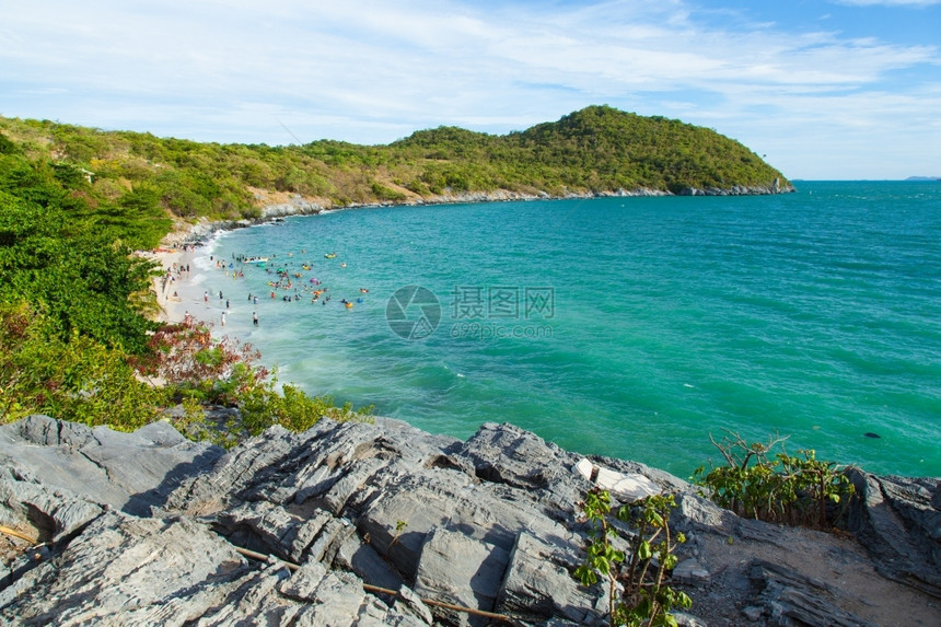 岛屿观的海滩长节假日有游客和海滩假期泰国美好的图片