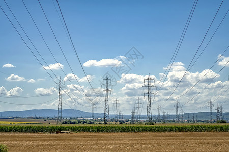 供应电塔和线的行数塔和线植物基础设施图片