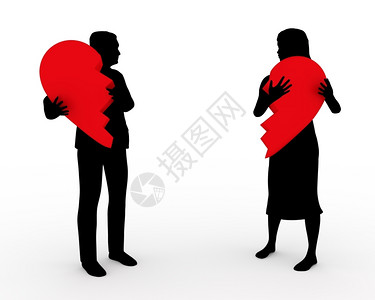 恨不开心情怀同意说明一对夫妇持有同心脏两部分的情侣插画