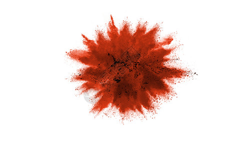 有创造力的抽烟宇宙白背景红色粉末爆炸彩云多的灰尘爆炸图片