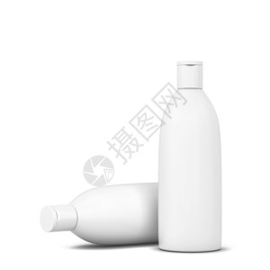 空化妆品瓶化妆品包装白色背景上隔离的洗发水或凝胶瓶3d插图脸目的或者设计图片