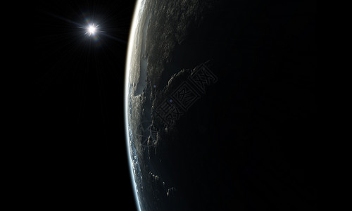 日出抽象的地平线一个很好的深空间行星背景的插图Name一幅画图片