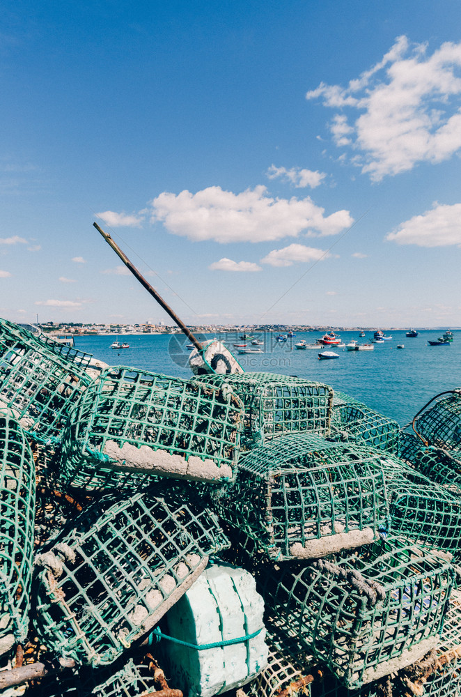 老的钓鱼葡萄牙里斯本附近卡伊港的旧渔具葡萄牙里斯本附近卡伊港的旧渔具网图片
