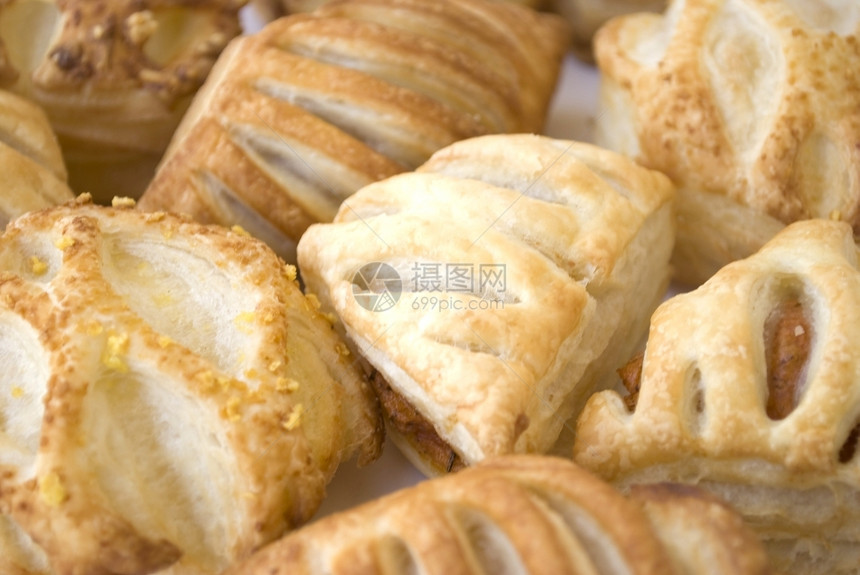 可口白背景孤立的面包小吃糕饼白色的品种图片