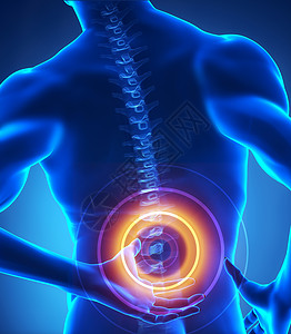 医生侧颜人类3D脊椎疼痛蓝色颜骨骼设计图片
