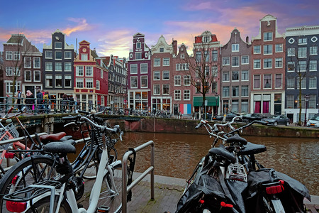 运河荷兰阿姆斯特丹市风景来自荷兰阿姆斯特丹欧洲的户外图片
