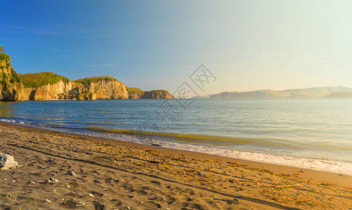 海滩Avacha湾对堪察卡半岛的看法风景观高清图片