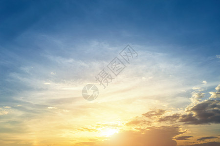 蓝色天空背景纹理白云日落多的橙平流层图片