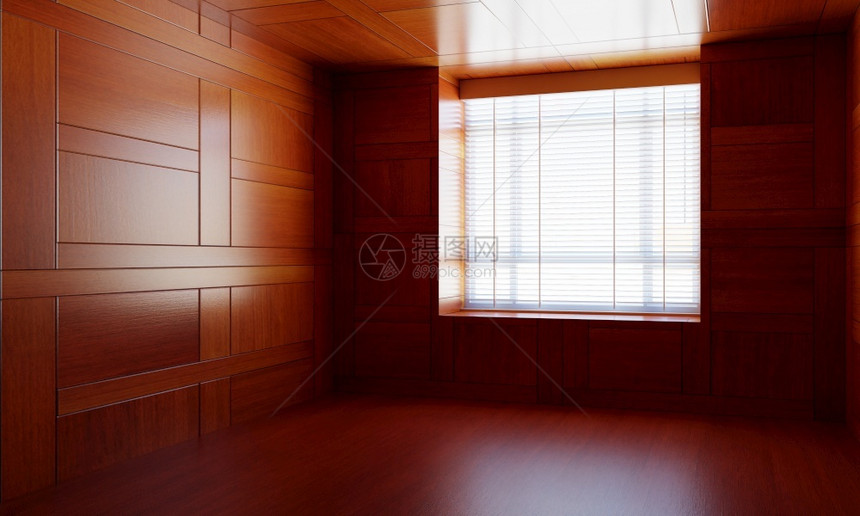 优质的地面红色清空亚洲风格木房有窗口式日本现代设计配有木板建筑和内部概念3DiduationInforming图片