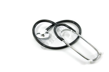 医疗的橡胶静脉镜弯曲成白色背景的心脏形状一种图片