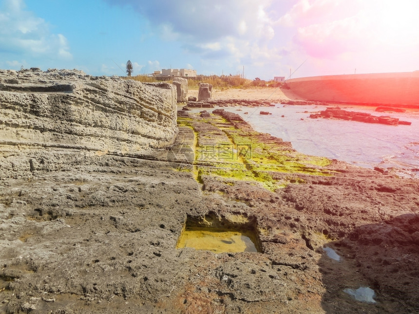 气候云西里岛岩石海岸的景象天空图片