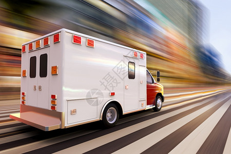 铺砌3D型高速救护车送货路插图紧急情况设计图片