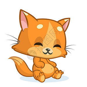轮廓宠物卡通姜小猫可爱的橙色脱衣猫剪贴画设计图片