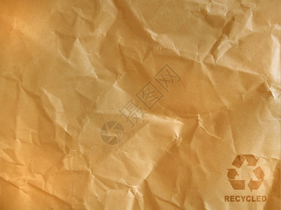 信息回收的棕色折面纸上回收标志笔记图片
