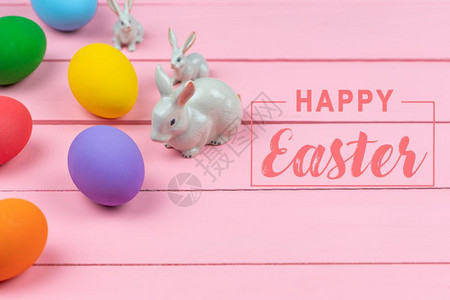 复活节鸡蛋小兔子家庭装饰鸡蛋有色白的趣图片