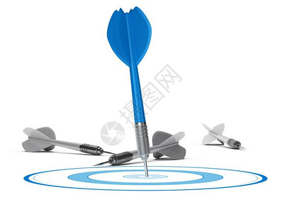 熟练度抽象的咨询成功一个目标和地板上的许多飞镖一个蓝色击中了3D圆的心使概念超越白色背景的概念适合战略营销或竞争优势的战略管理概念目标设计图片