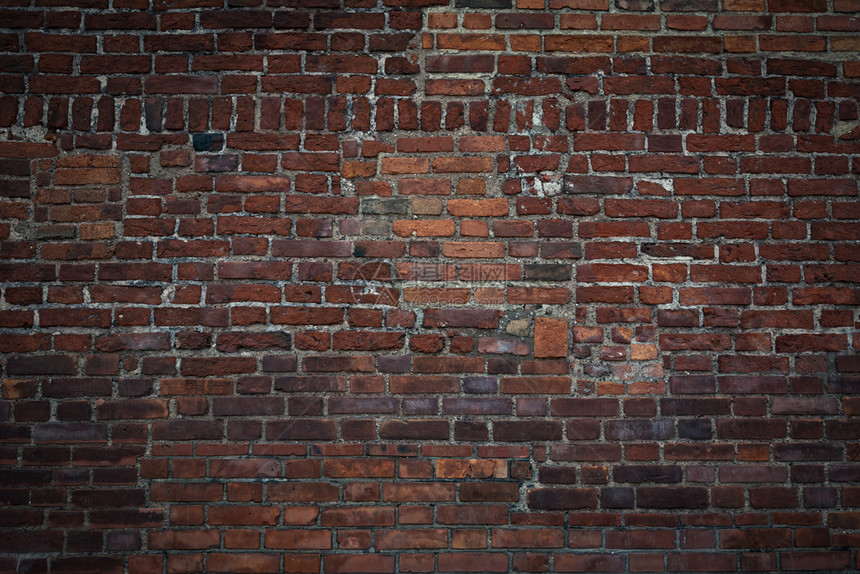 水泥旧大档案砖墙作为背景的深层细节哥特正面图片