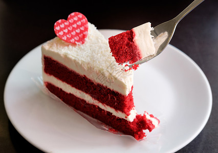 双心蛋糕经典红丝绒蛋糕背景