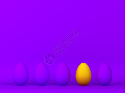 紫燕百味鸡第3行中一个独的蛋3D插图最小化概念不同之处人群对比设计图片