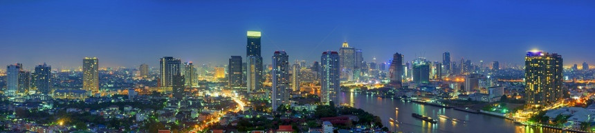 桥曼谷夜间风景黄昏时地貌河景色曼谷夜间风景水降低图片