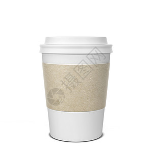 纸盒饮料空白纸咖啡杯模拟了白色背景上孤立的三维插图食物饮料液体插画
