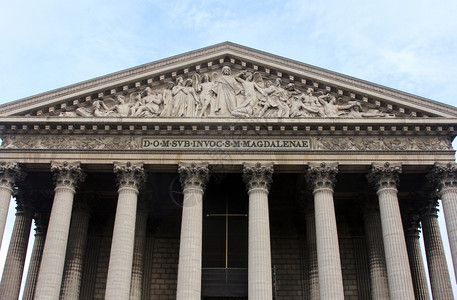 正面柱子法国巴黎马德琳教堂信仰图片
